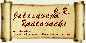 Jelisaveta Radlovački vizit kartica